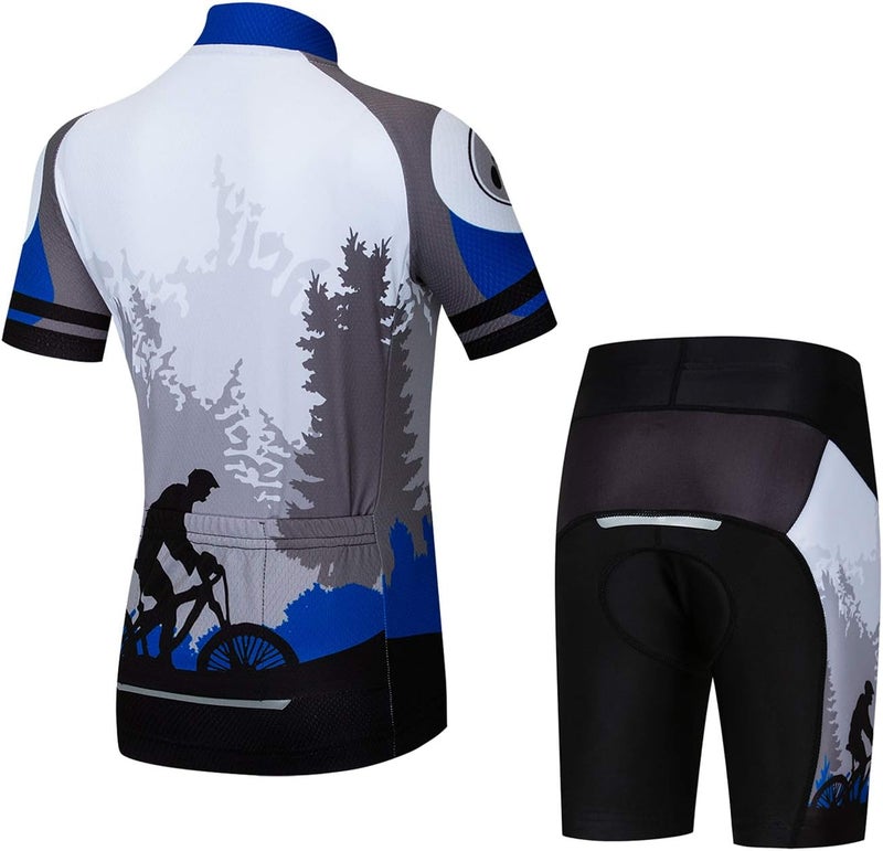 Weimostar Children Boys' Girls' Cycling Jersey Set Short Sleeve 3D Padded Shorts Breathable - Image 2